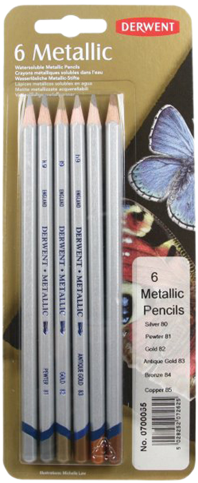 Derwent Набор цветных карандашей Metallic 6 цветов Derwent Набор цветных карандашей Metallic 6 цветов