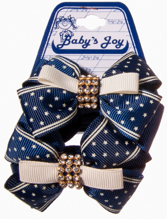 фото Бант для волос Baby's Joy, цвет: синий, белый, бордовый. MN 163/2_бантик
