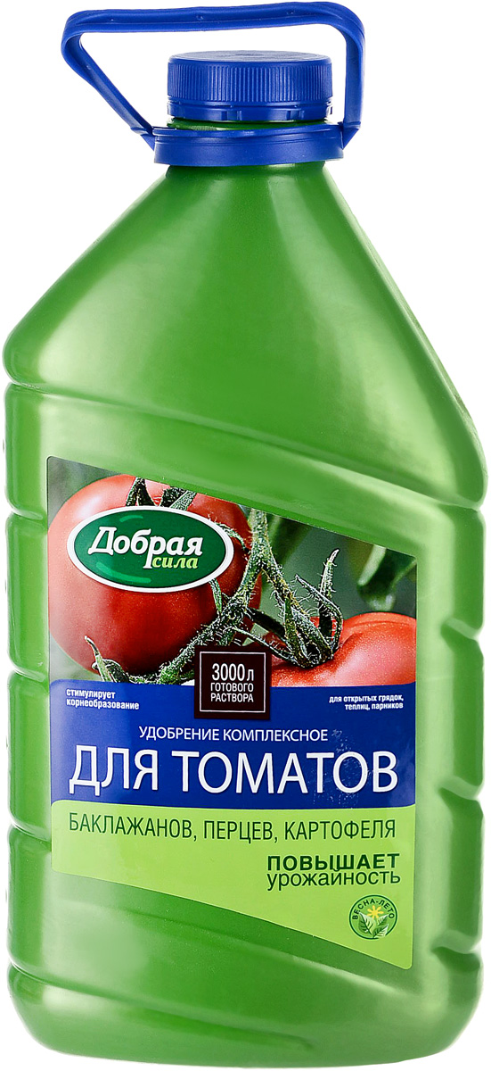 фото Жидкое комплексное удобрение "Добрая Сила", для томатов, баклажанов, перцев, 3 л