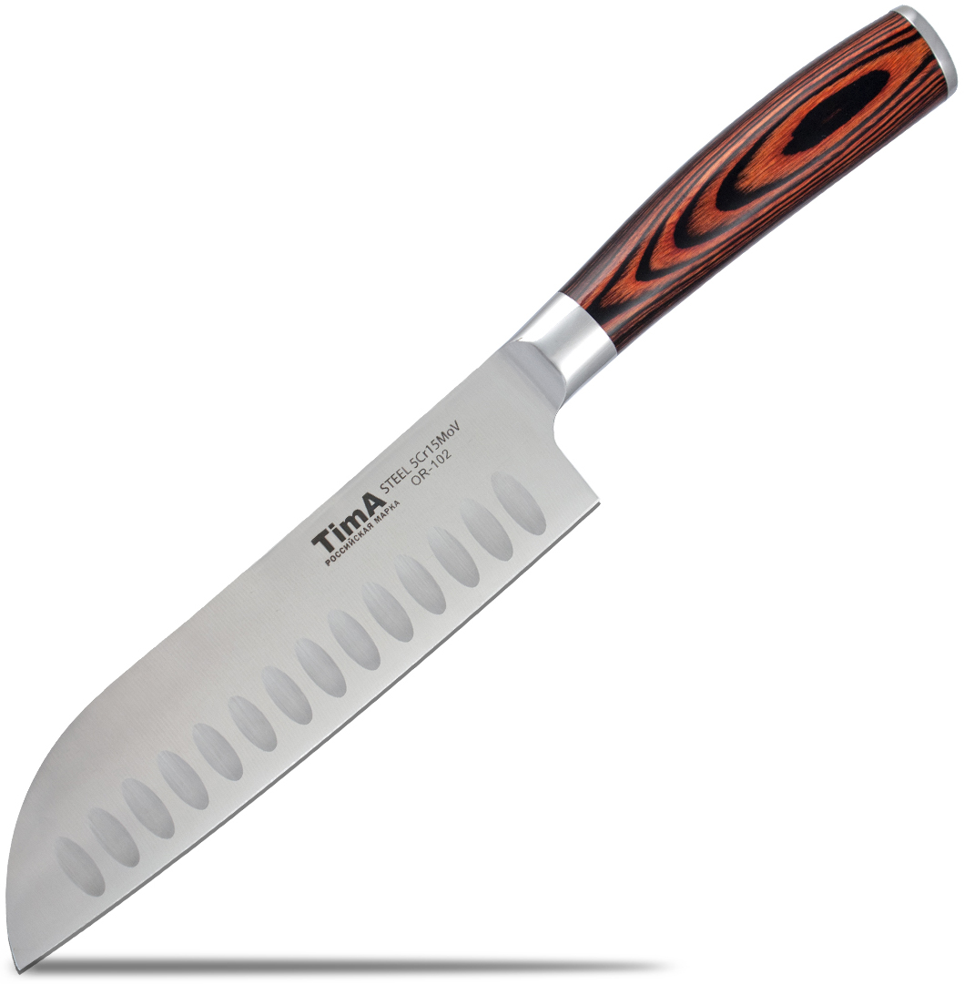 Характеристики Кухонный нож Сантоку TimA, длина лезвия 17,8 см .