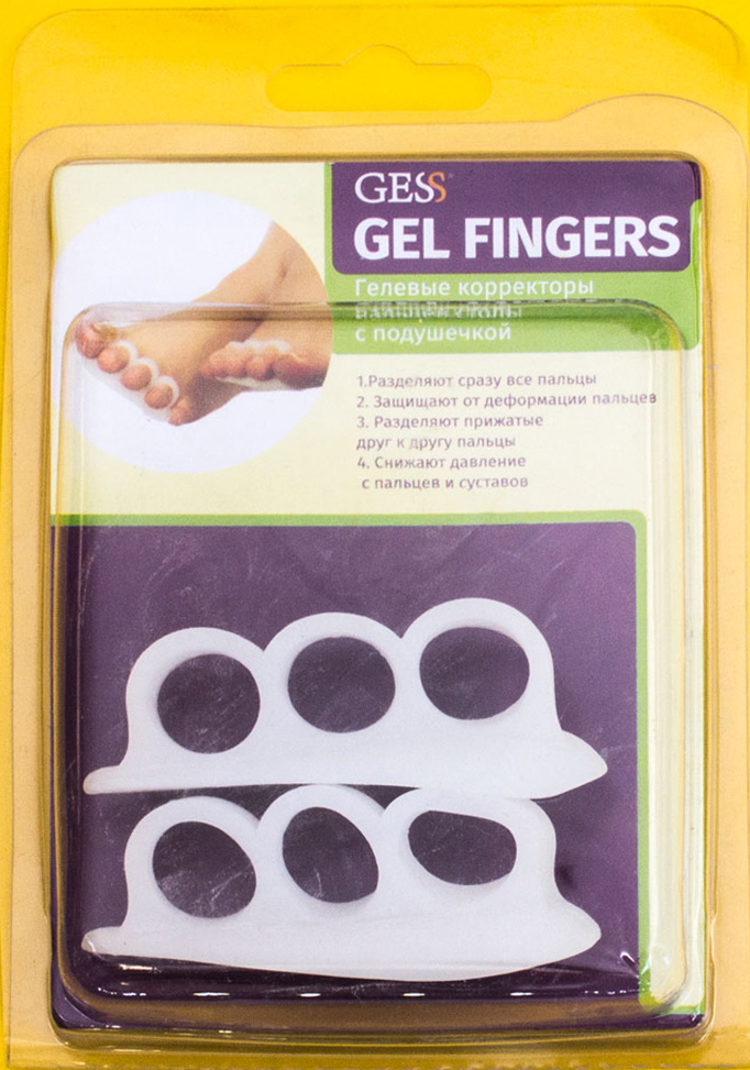 фото Gess Гелевые корректоры пальцев с подушечкой Gel Fingers