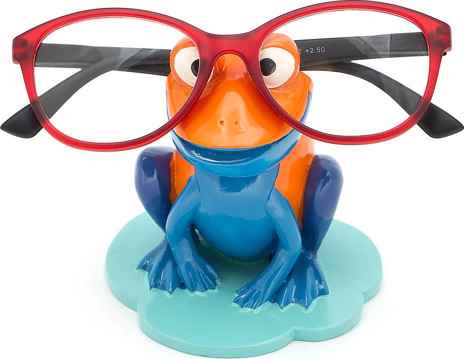 фото Подставка для очков "Лягушка", цвет: оранжевый, синий, 9 х 8,8 х 9,8 см