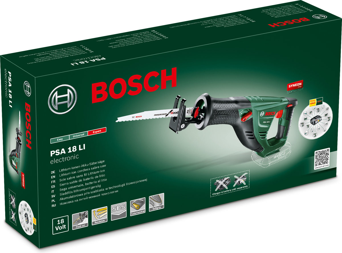 фото Аккумуляторная сабельная пила Bosch PSA 18 Li без акк и ЗУ, 06033B2301