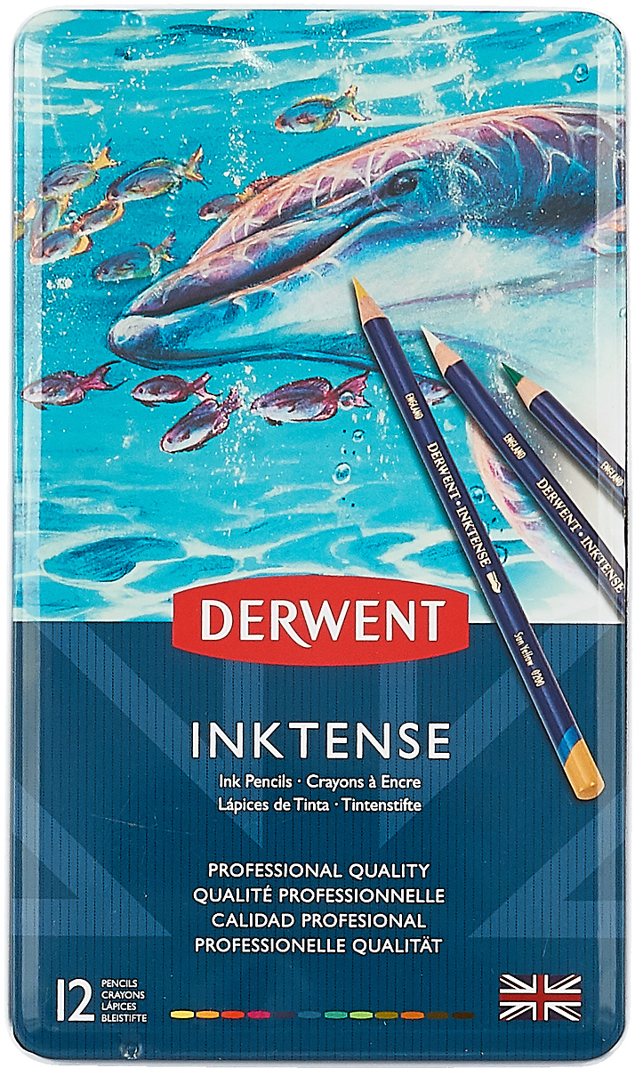 Derwent Набор акварельных карандашей Inktense 12 цветов Derwent Набор акварельных карандашей Inktense 12 цветов