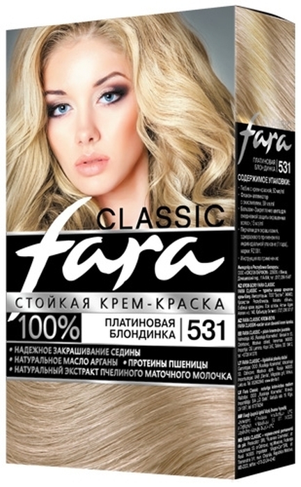 фото Краска для волос Fara Classic 531 платиновая блондинка