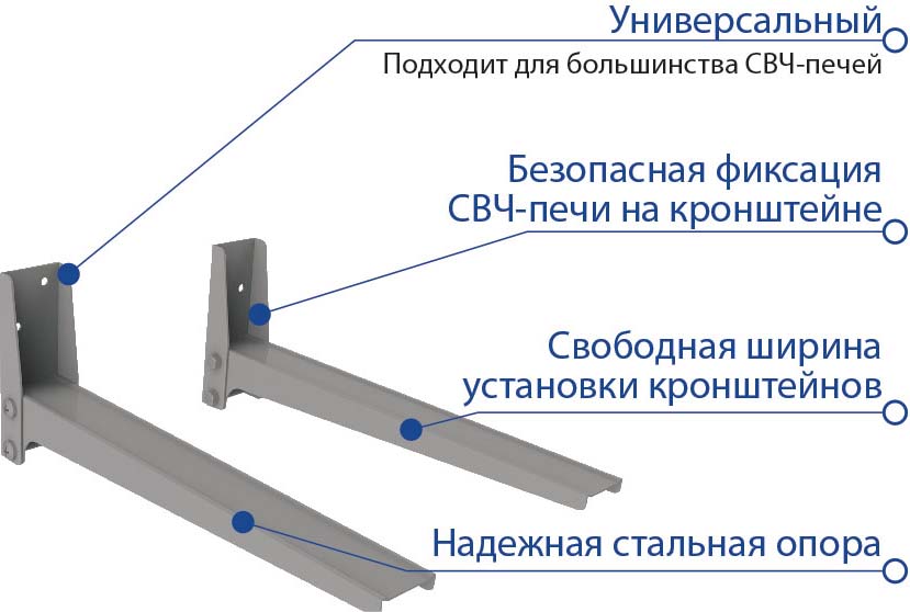 фото Кронштейн для СВЧ Kromax MICRO-4 silver