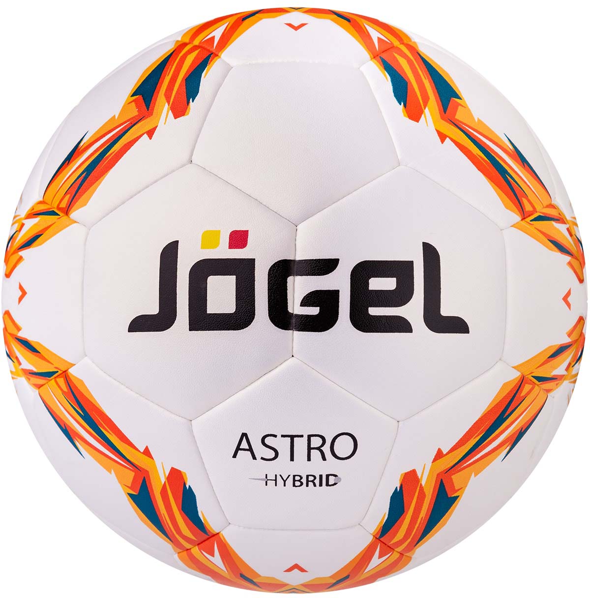Мяч футбольный Jogel "Astro", цвет: оранжевый, желтый, красный, черный. Размер 5. JS-760