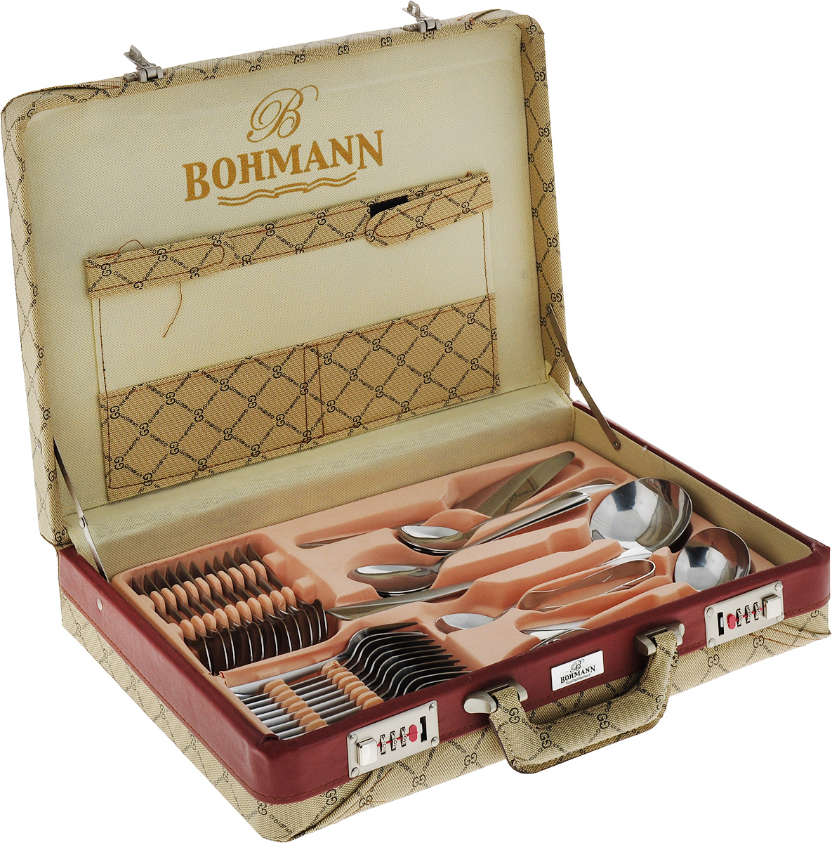 Bohmann столовые приборы 72 предмета в деревянном чемодане