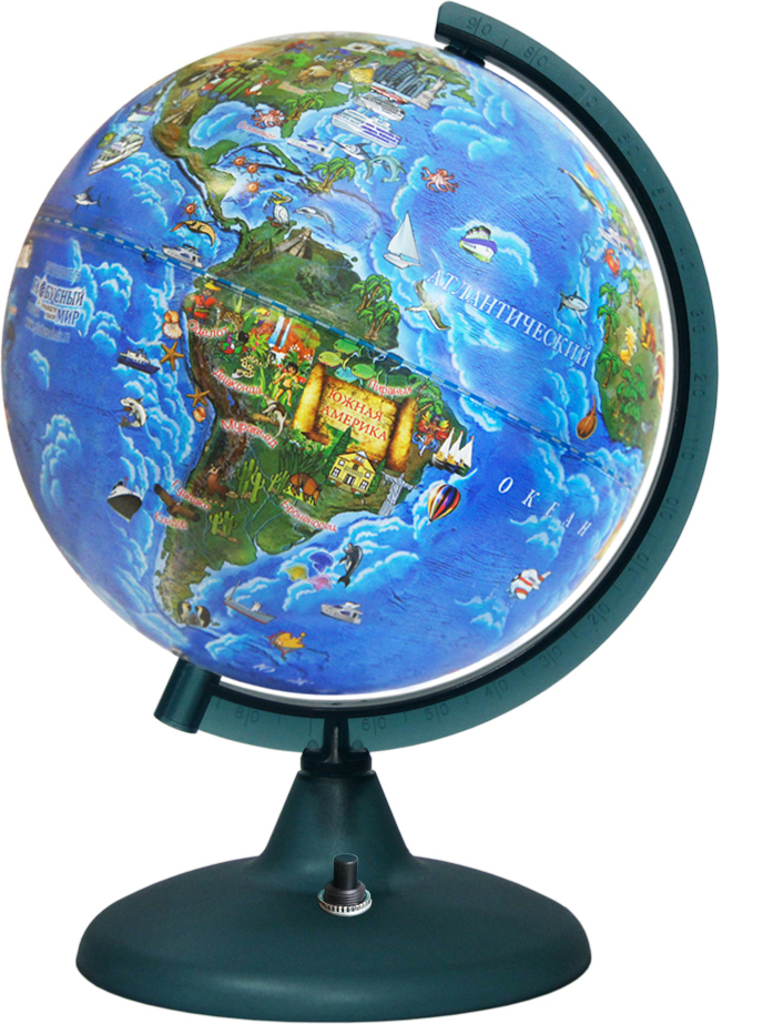 Глобус Глобусный мир, детский, со светодиодной подсветкой, диаметр 21 см