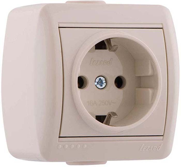 Розетка Lezard "Ната", 1-м ОП, с заземлением. 710-0300-122 - купить по ...