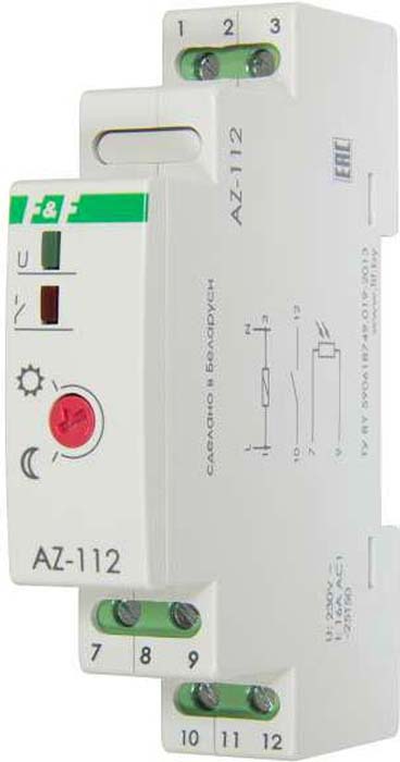 Фотореле Евроавтоматика F&F "AZ-112", с выносным фотодатчиком, 1 модуль, 230В, 16А, цвет: , EA01.001.013