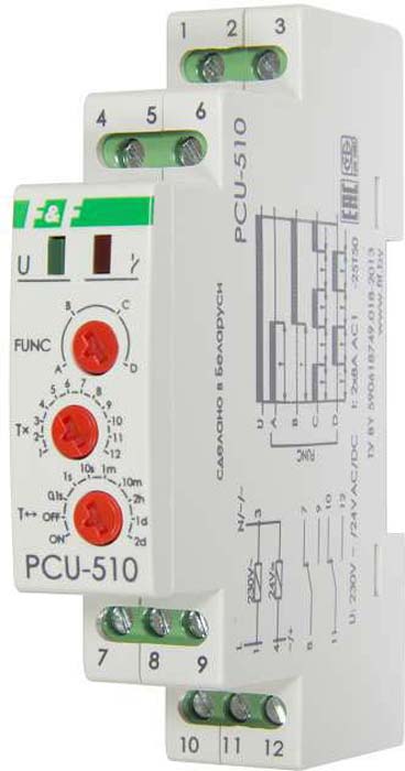 фото Реле времени Евроавтоматика F&F "PCU-510", многофункциональный, 230В, 2х8А, IP20. EA02.001.009