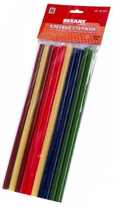 фото Стержень клеевой "Rexant", диаметр 11,3 мм, L 270 мм, цвет: разноцветный. 09-1210