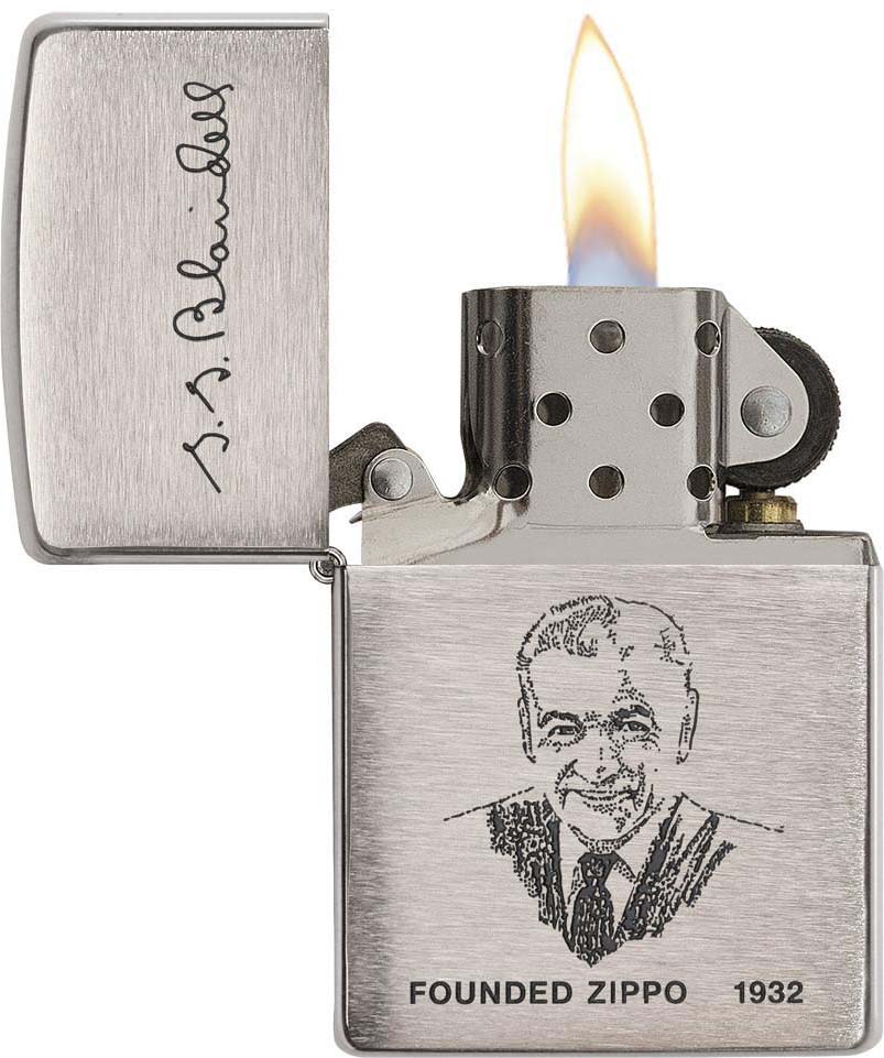 фото Зажигалка Zippo "G. Blaisdell", цвет: серебристый, 3,6 х 1,2 х 5,6 см. 714