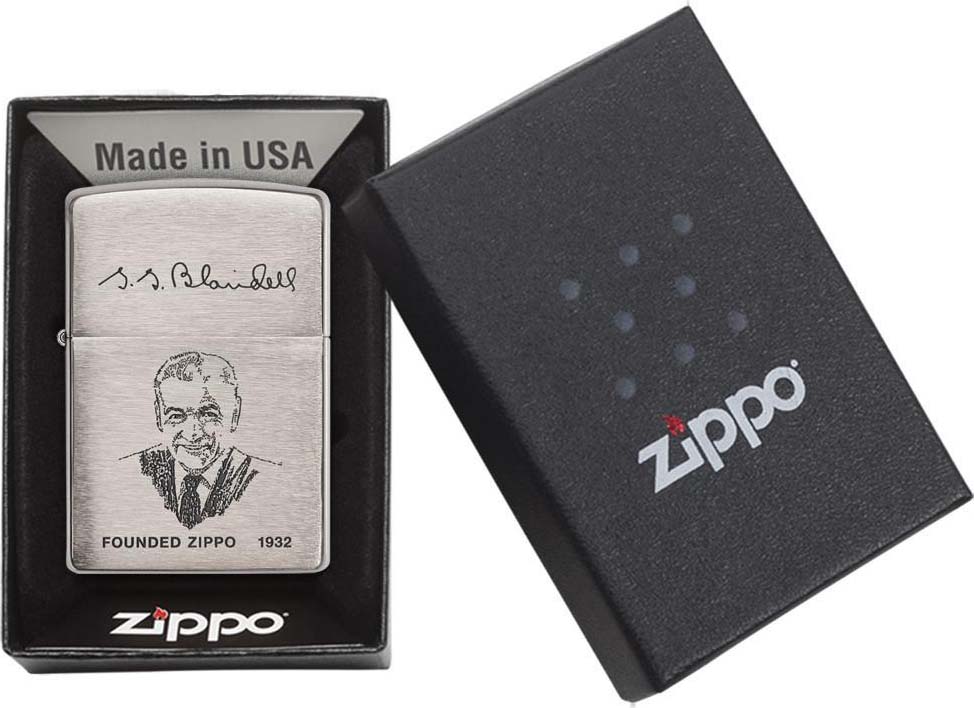 фото Зажигалка Zippo "G. Blaisdell", цвет: серебристый, 3,6 х 1,2 х 5,6 см. 714