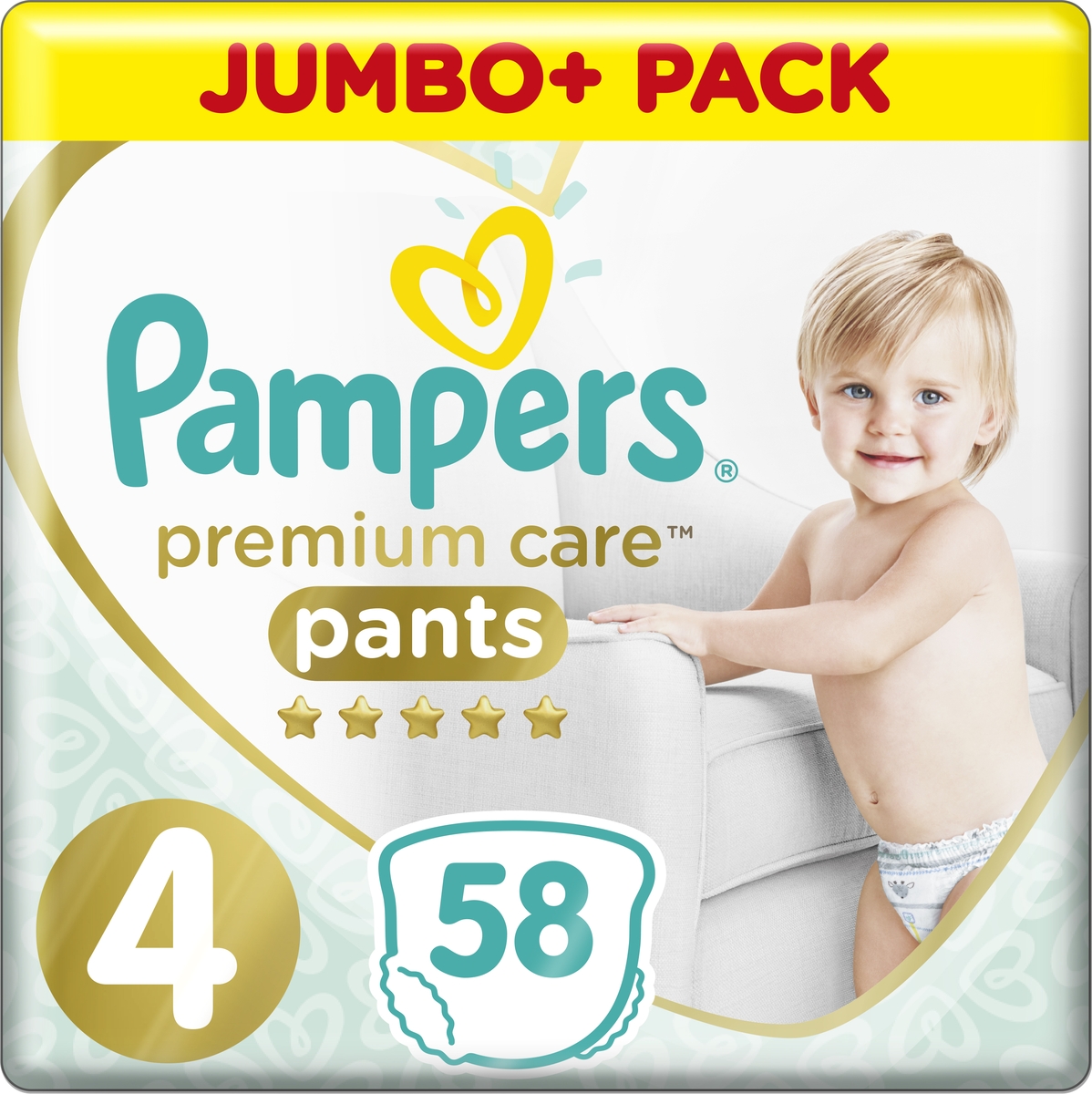 Pampers Подгузники-трусики Premium Care 9-15 кг (размер 4) 58 шт