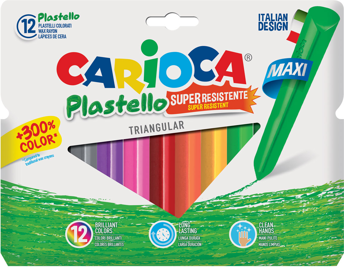 фото Carioca Набор крупных пластиковых мелков Plastello Maxi 12 цветов