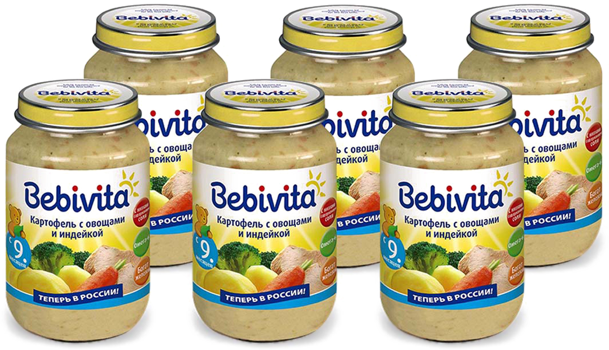 Суп bebivita овощной с индейкой с 8 месяцев 190 г