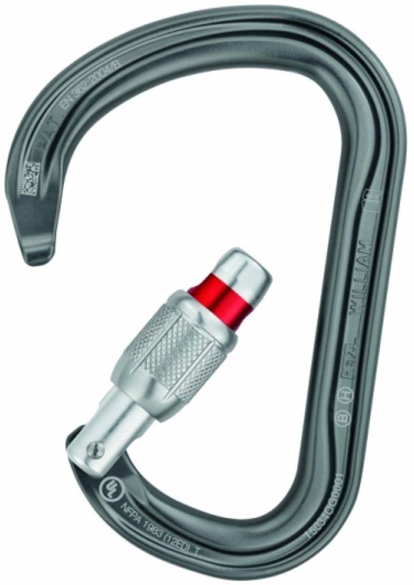 фото Карабин Petzl "William Screw-Lock", цвет: серый