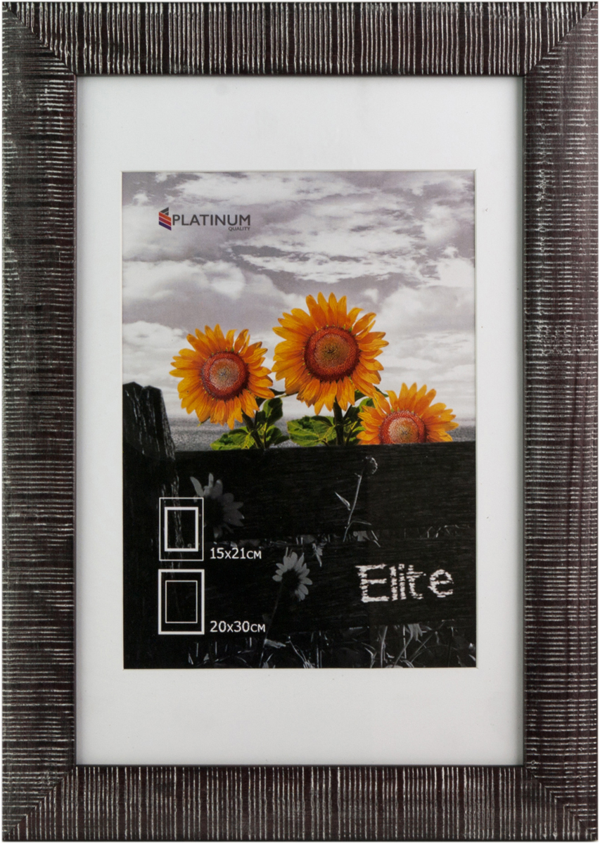 фото Фоторамка Platinum "Elite", с паспарту, цвет: серый, 15 х 21 см, 20 х 30 см. W3138