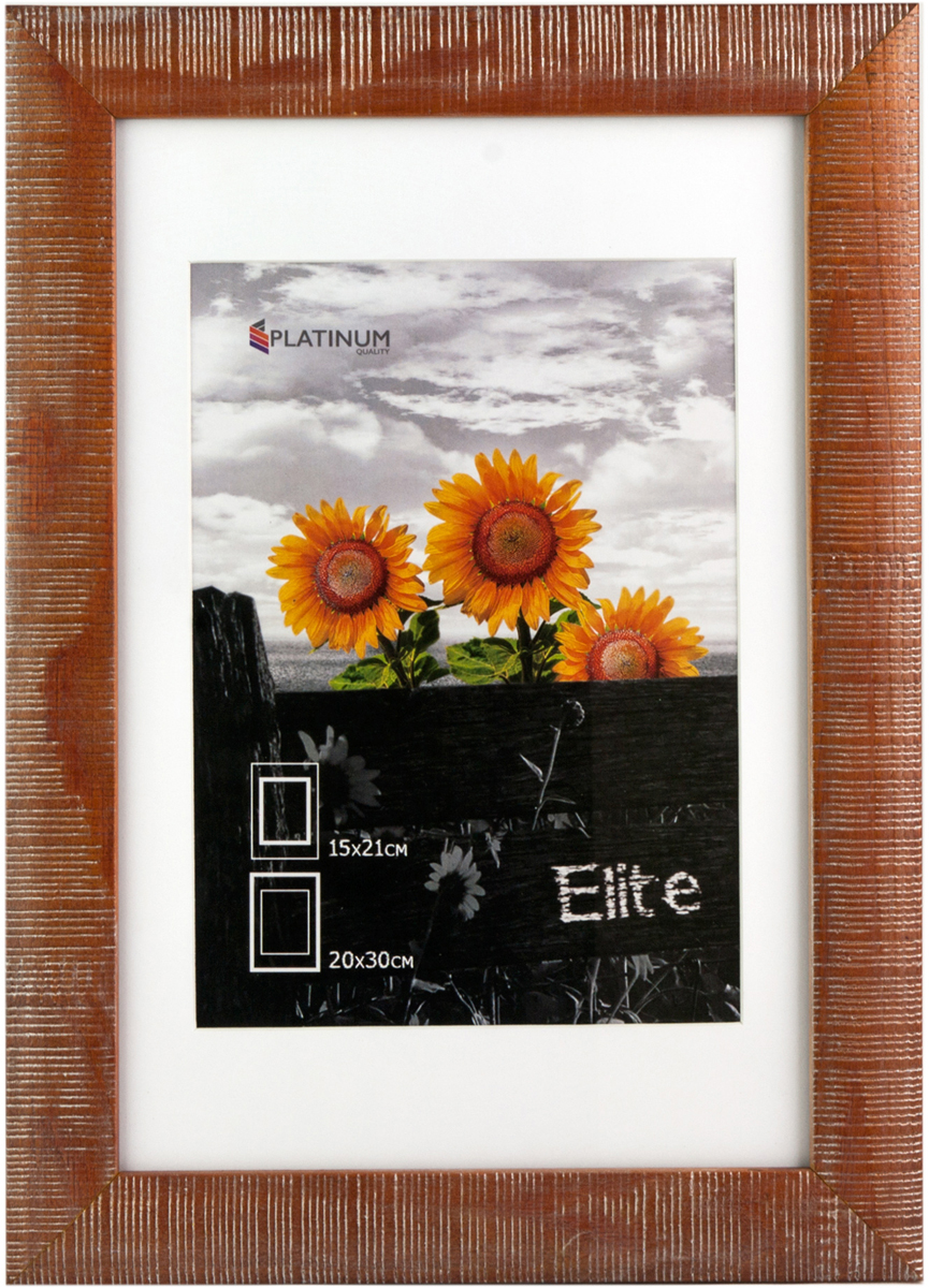 фото Фоторамка Platinum "Elite", с паспарту, цвет: коричневый, 15 х 21 см, 20 х 30 см. W3138