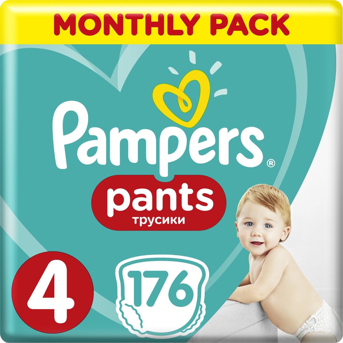 фото Pampers Трусики Pants 9-15 кг (размер 4) 176 шт