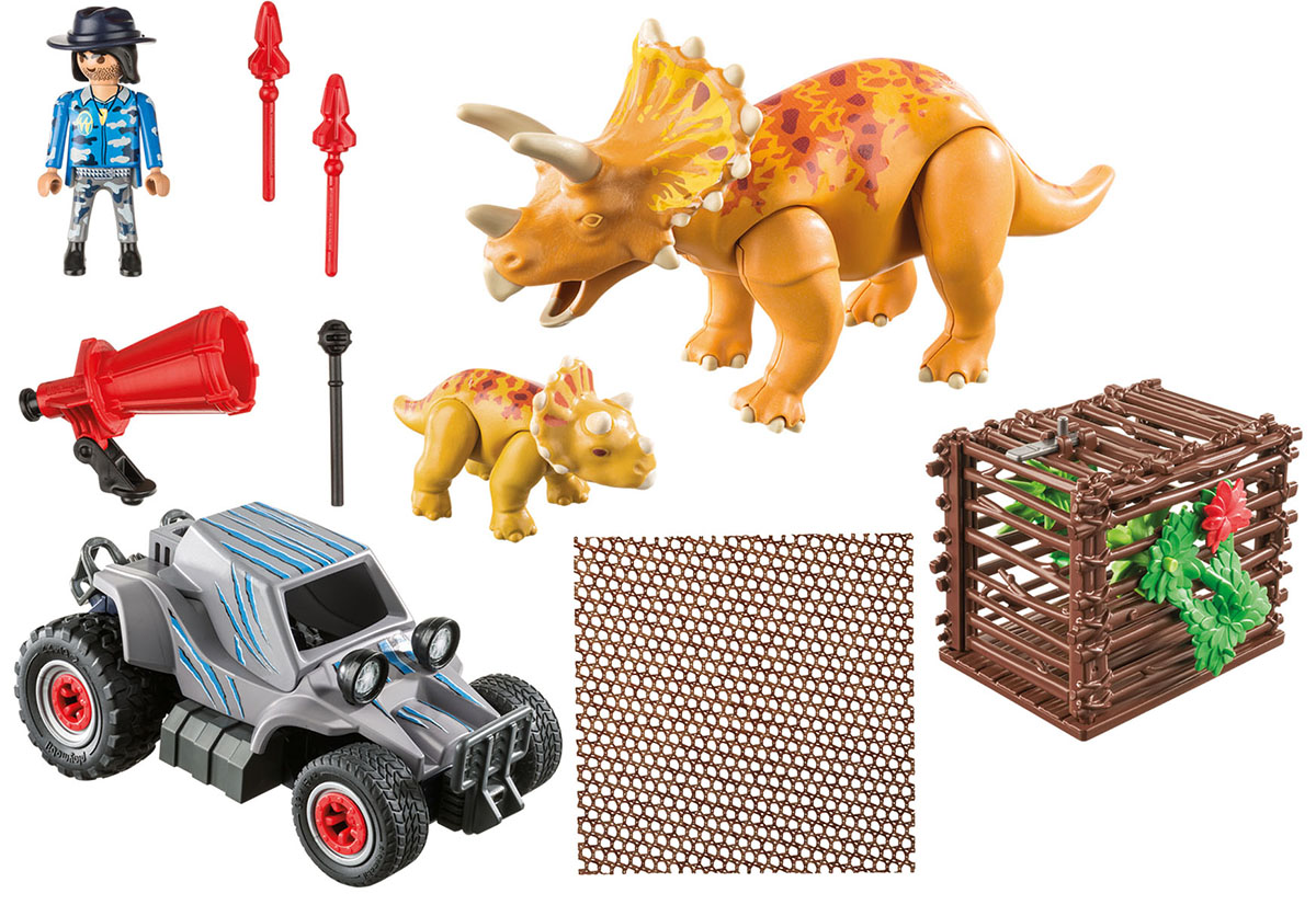 Playmobil Игровой набор Динозавры Вражеский квадроцикл с трицератопсом