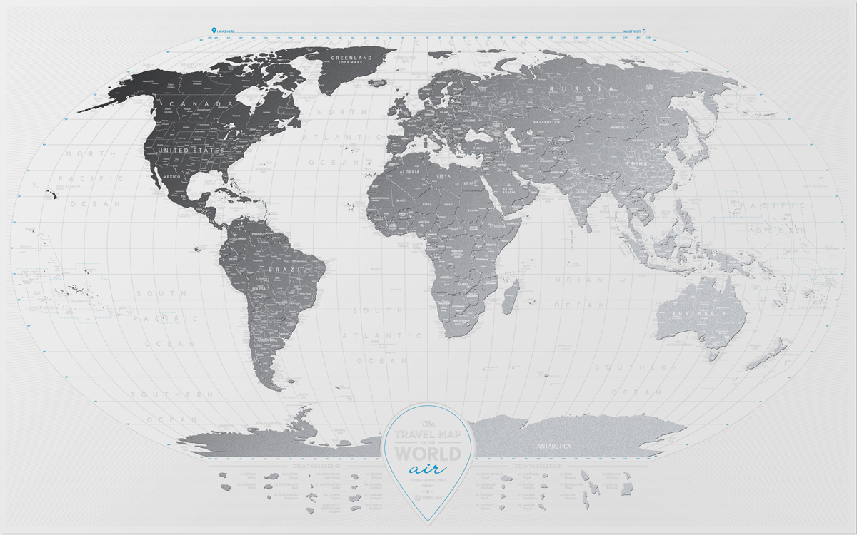 фото Cкретч карта мира 1DEA.me "Travel Map. Air", 96 х 60 см