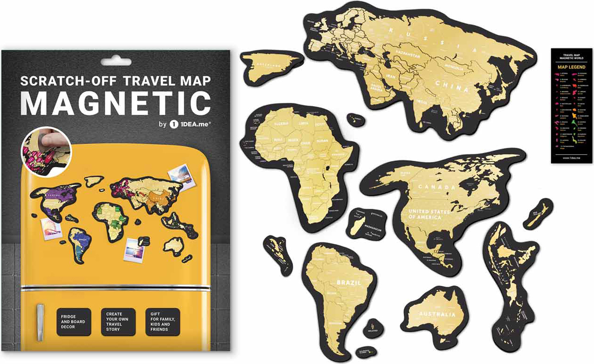 фото Скретч карта 1DEA.me "Travel Map. Magnetic World", 21 х 29,7 см