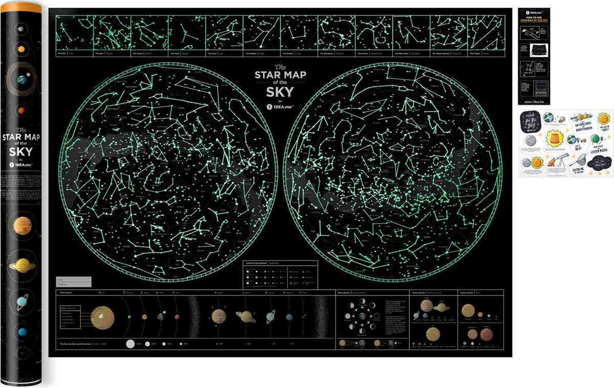 Светящаяся карта звездного неба gagarin map