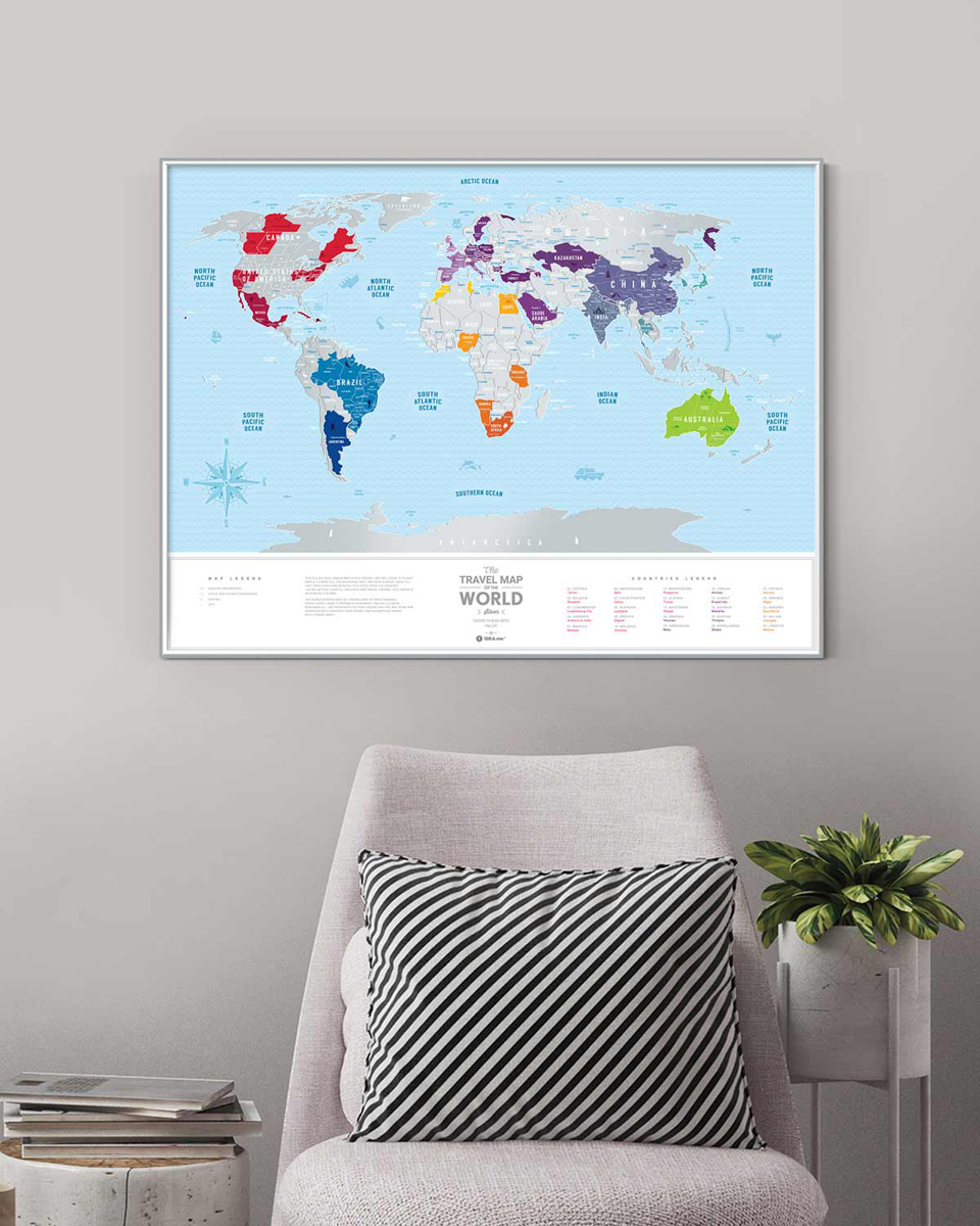 фото Cкретч карта мира 1DEA.me "Travel Map. Silver", 80 х 60 см