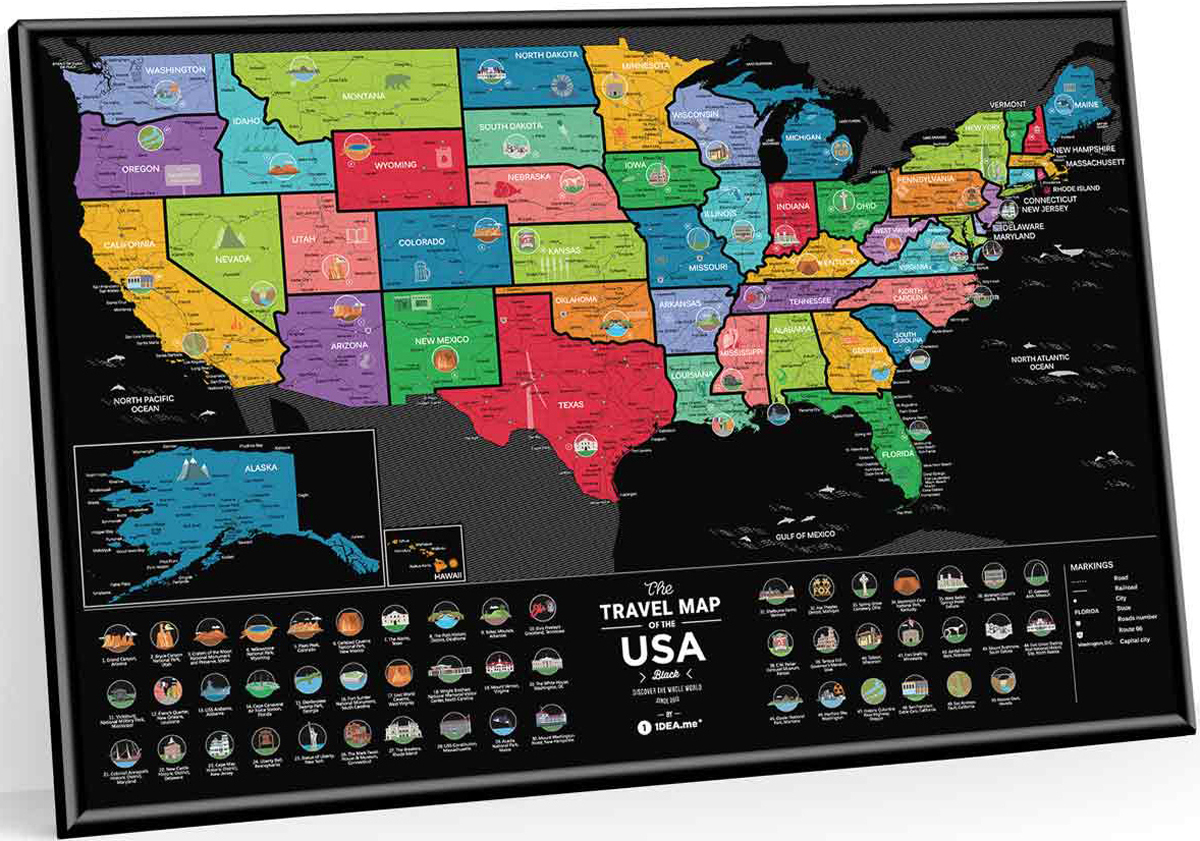 Usa 40. Cкретч карта Travel Map USA. Мод Travel Map. Постер карта Гонконг 60х90 см..