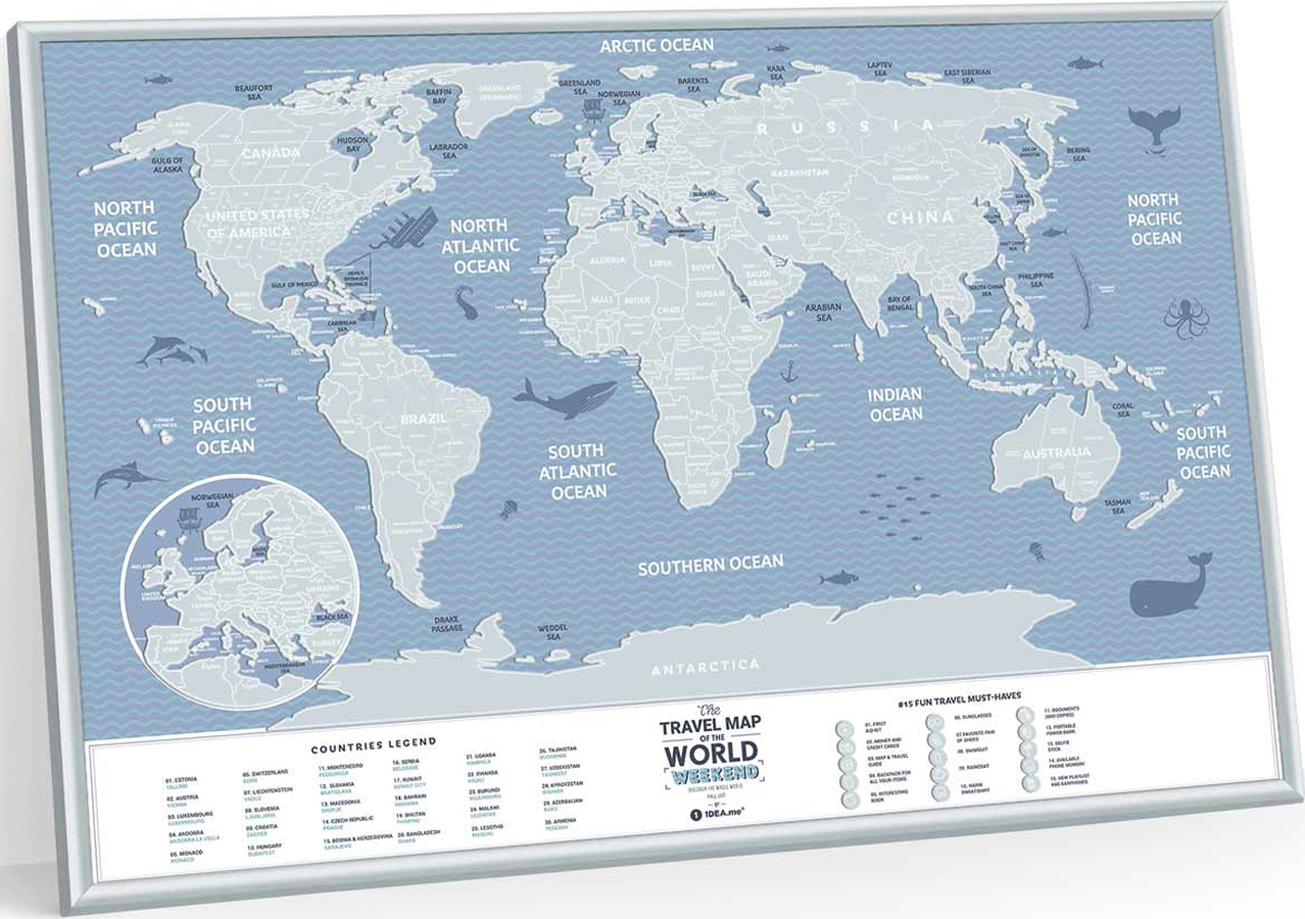 фото Cкретч карта мира 1DEA.me "Travel Map. Weekend", 40 х 60 см