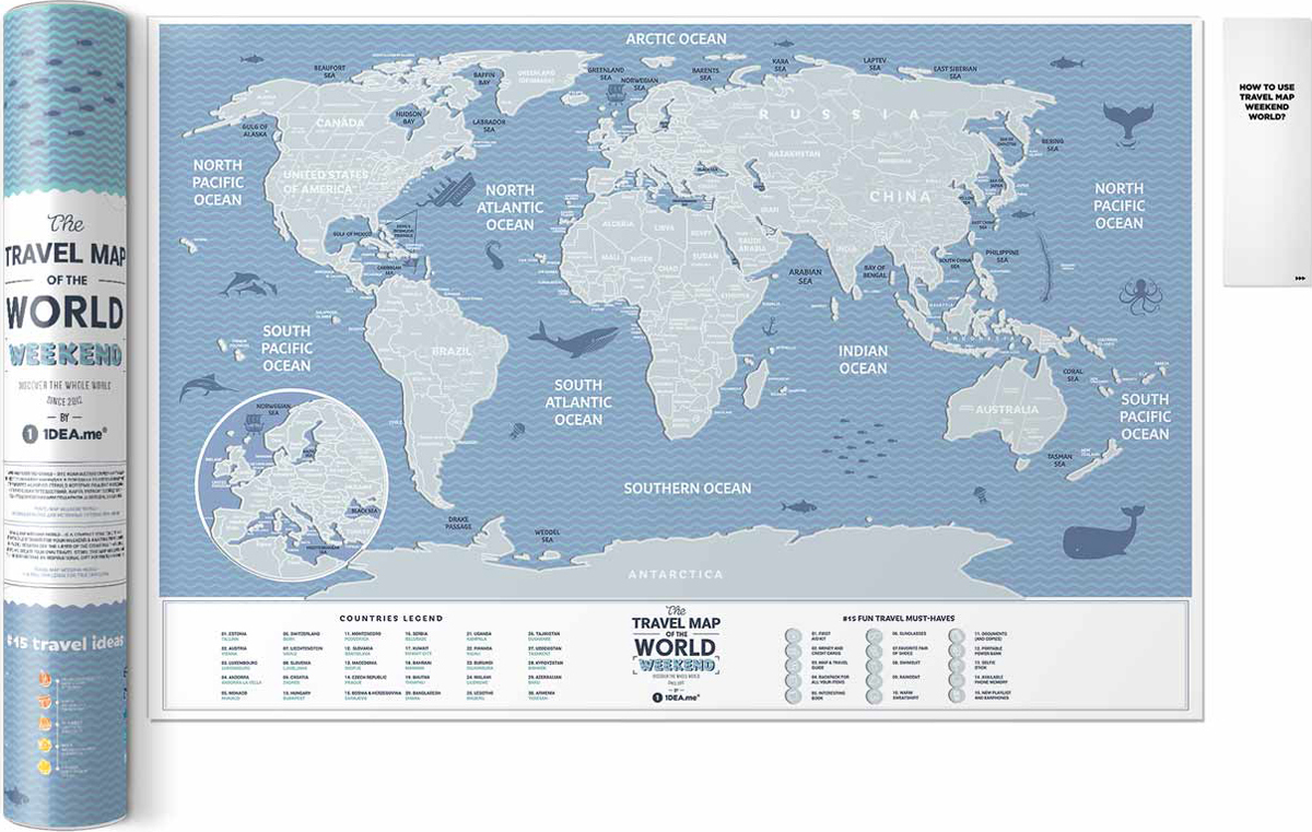 фото Cкретч карта мира 1DEA.me "Travel Map. Weekend", 40 х 60 см