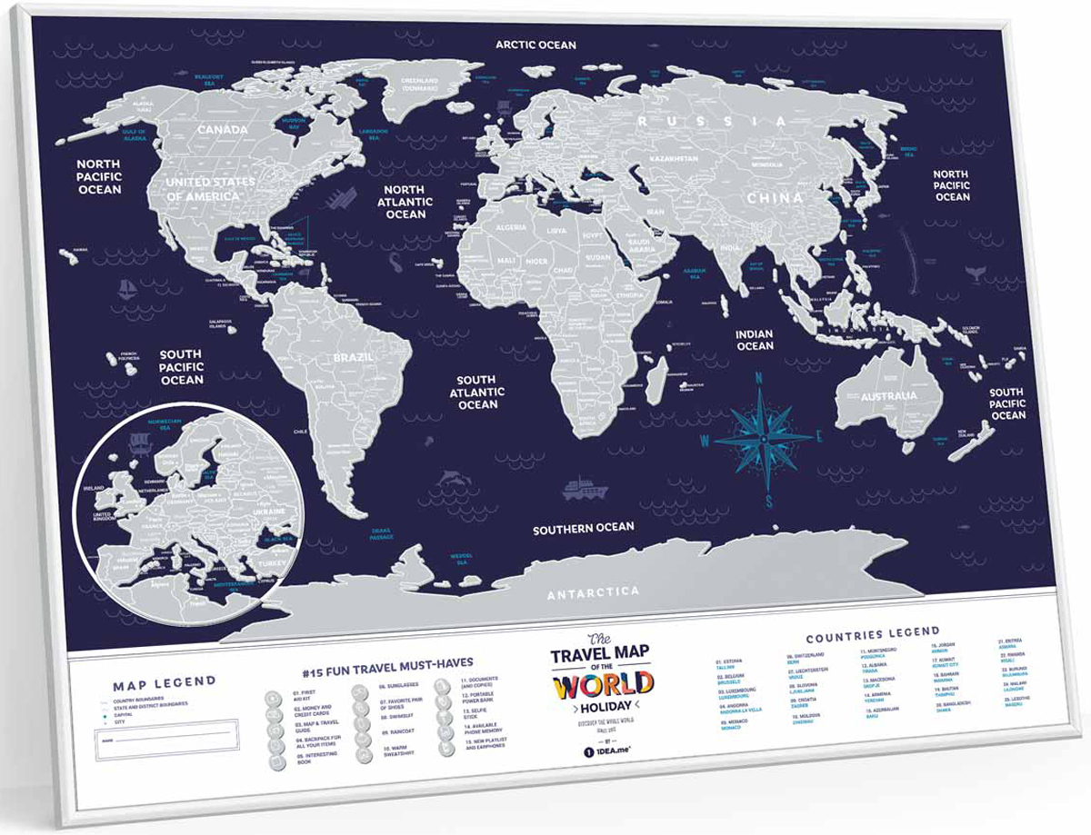 фото Cкретч карта мира 1DEA.me "Travel Map. Holiday", 80 х 60 см