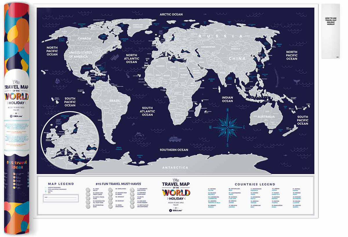 фото Cкретч карта мира 1DEA.me "Travel Map. Holiday", 80 х 60 см