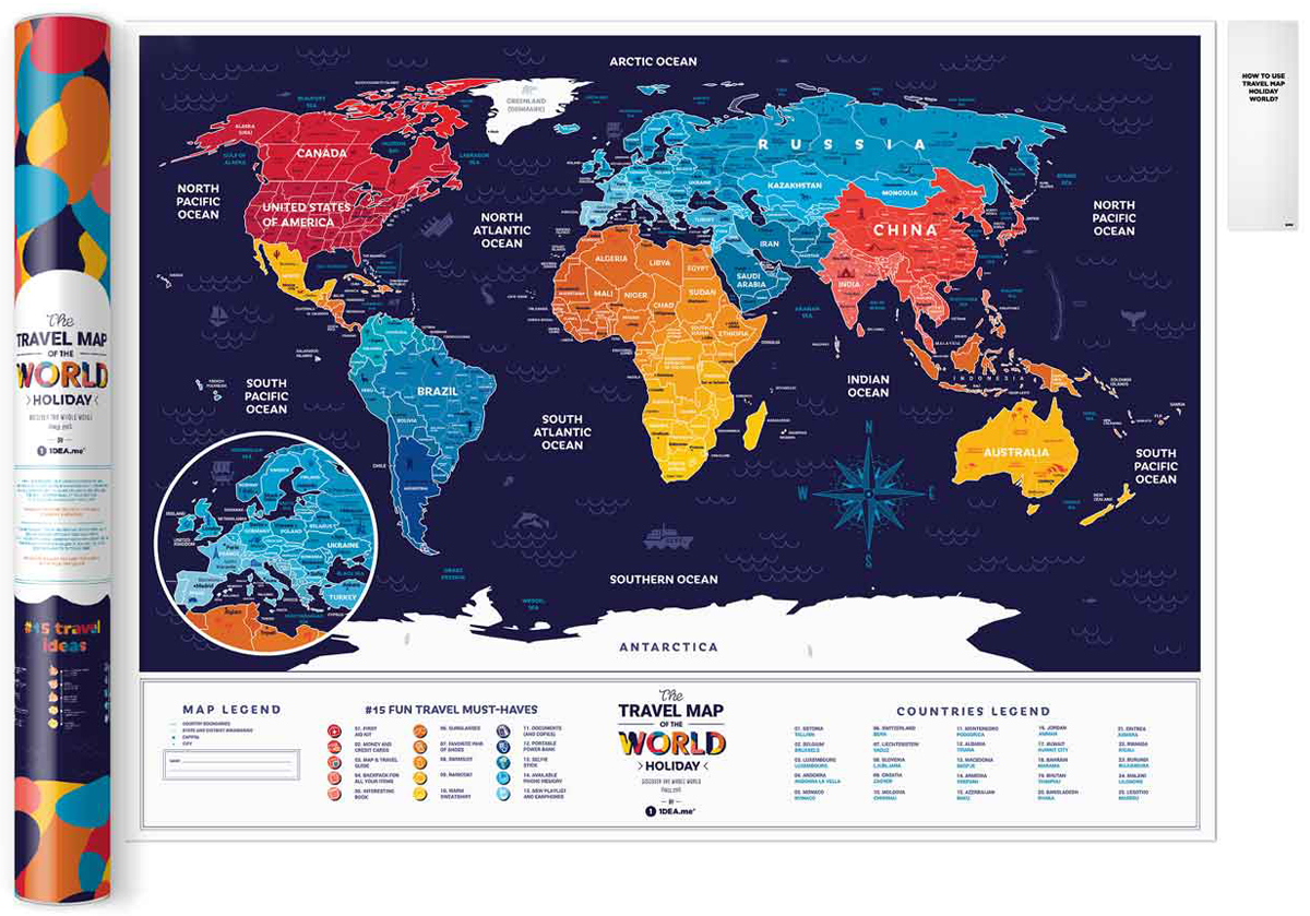 фото Cкретч карта мира 1DEA.me "Travel Map. Holiday", 80 х 60 см