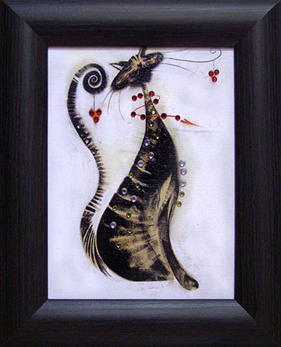 фото Картина Dekart "Кошка", со стразами, 19,5 х 24,5 х 2 см