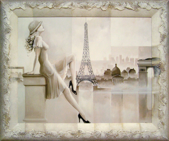фото Картина Dekart "Девушка в Париже", 61,5 х 51,5 х 2 см