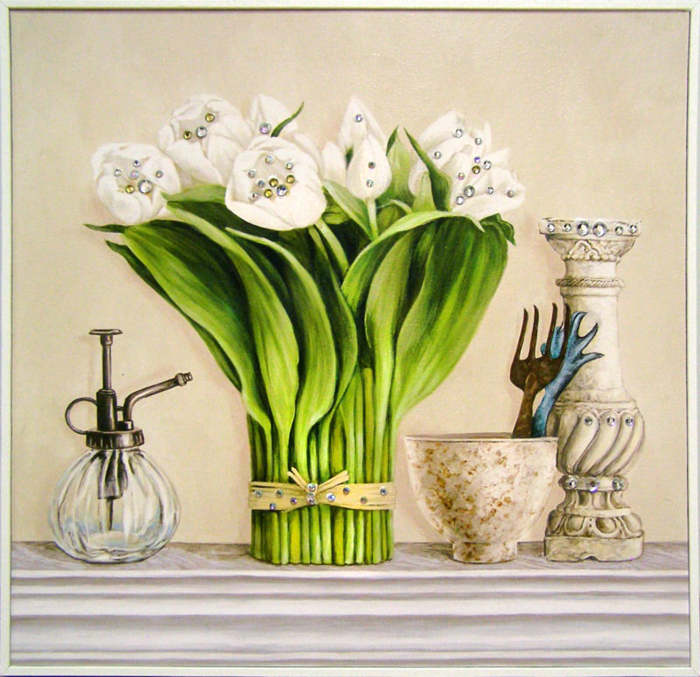фото Картина Dekart "Тюльпаны", 30 х 30 х 1 см