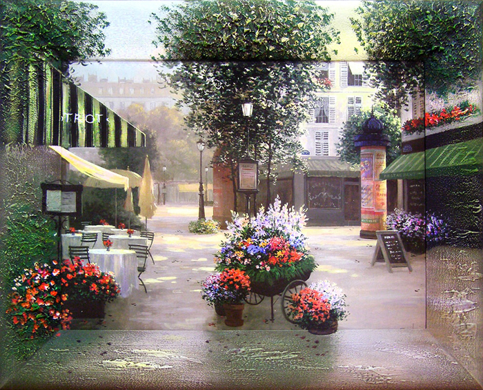 фото Картина Dekart "Дворик с цветами 1", 26,5 х 31,5 х 2 см