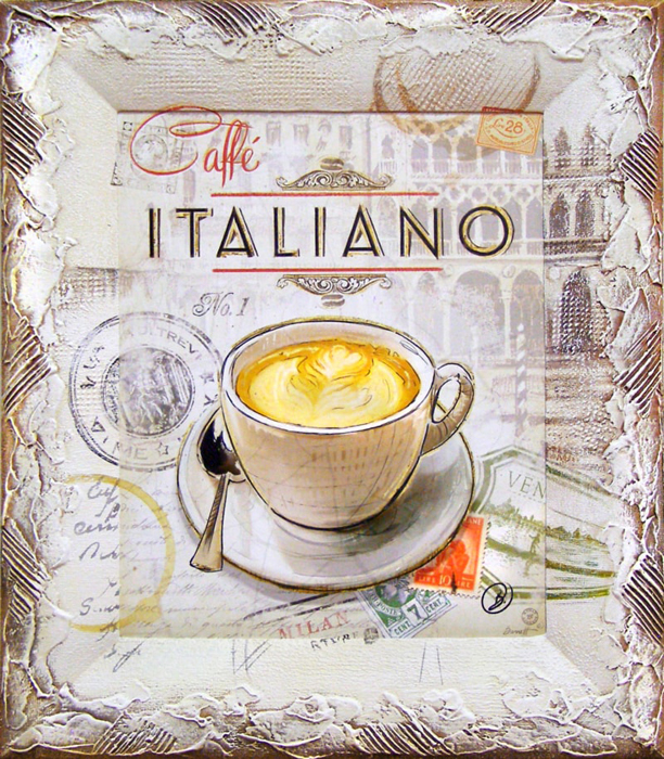 фото Картина Dekart "Итальянский кофе", 35,5 х 41,5 х 2 см