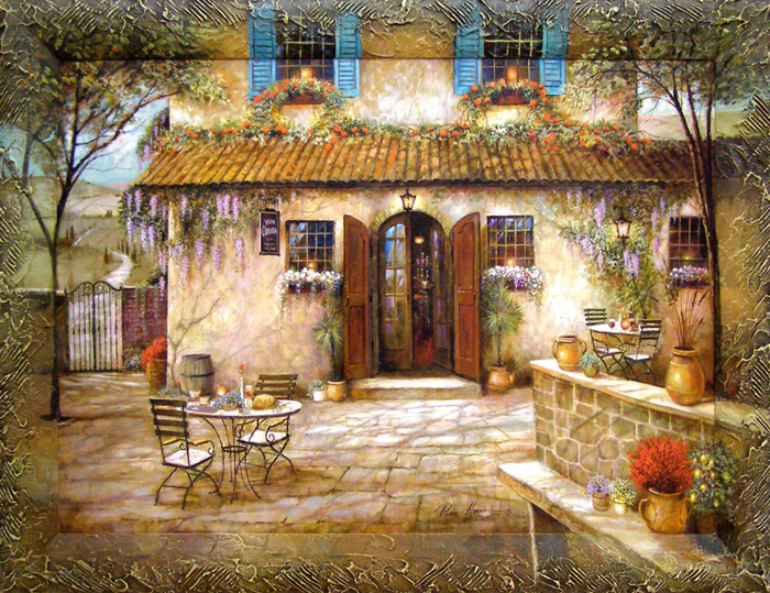 фото Картина Dekart "Уютный дворик", 8Л0869, 61,5 х 81,5 х 2 см