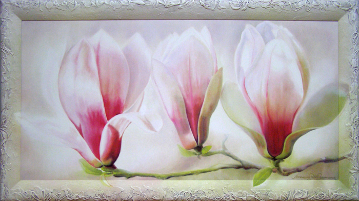 фото Картина Dekart "Розовые магнолии", 8Л0876, 61,5 х 111,5 х 2 см