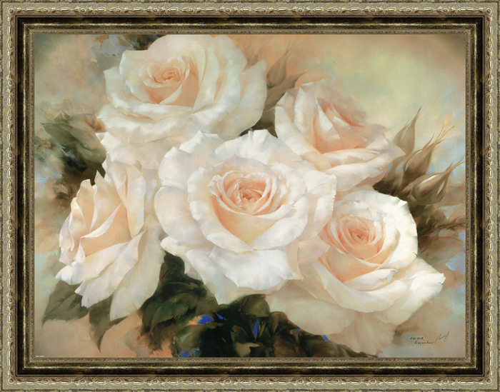 фото Картина Dekart "Кремовые розы", 75 х 95 х 2 см