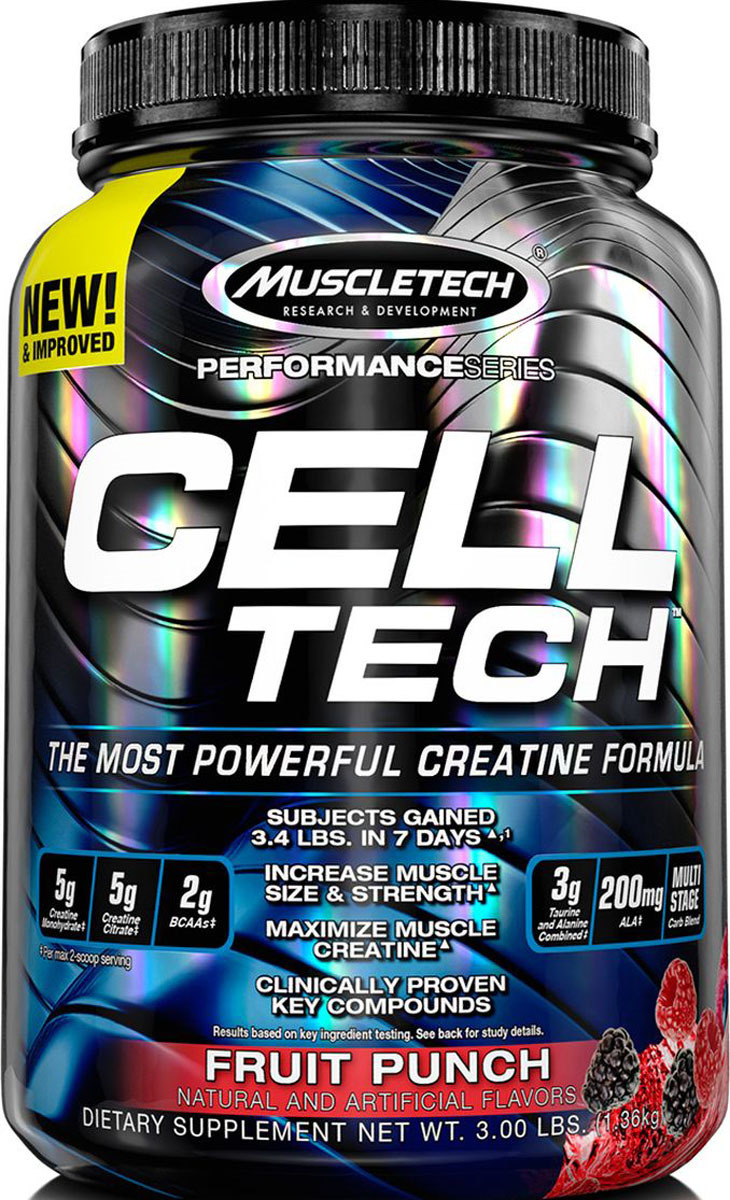 фото Креатиновый комплекс MuscleTech "Cell Tech 3 lb", пунш, 1,36 кг