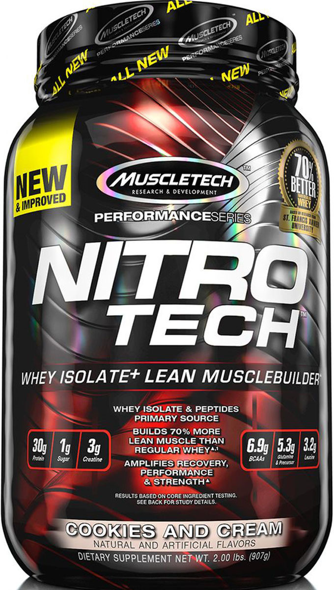 фото Протеин MuscleTech "Nitro Tech 2 lb", крем-печенье, 907 г