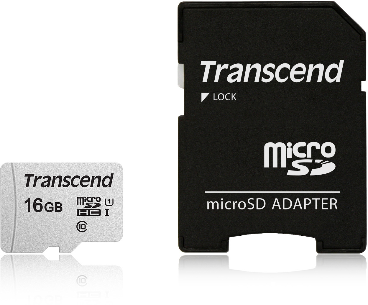 фото Transcend microSDHC 300S UHS-I Class U1 16 GB карта памяти с адаптером