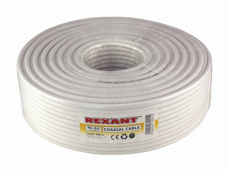 фото Rexant 01-2221, White кабель RG-6U+CU (100 м)