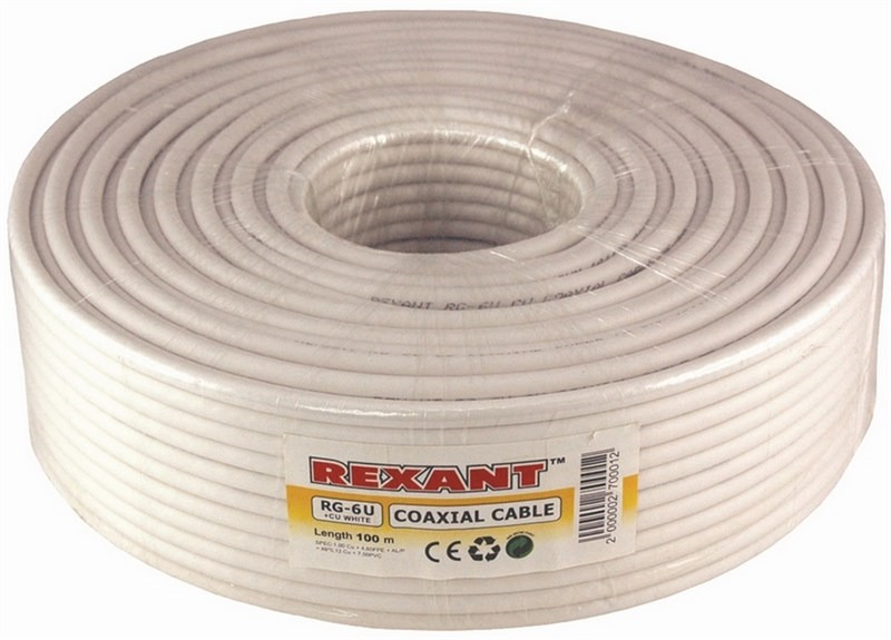 фото Rexant 01-2223, White кабель RG-6U+CU (100 м)